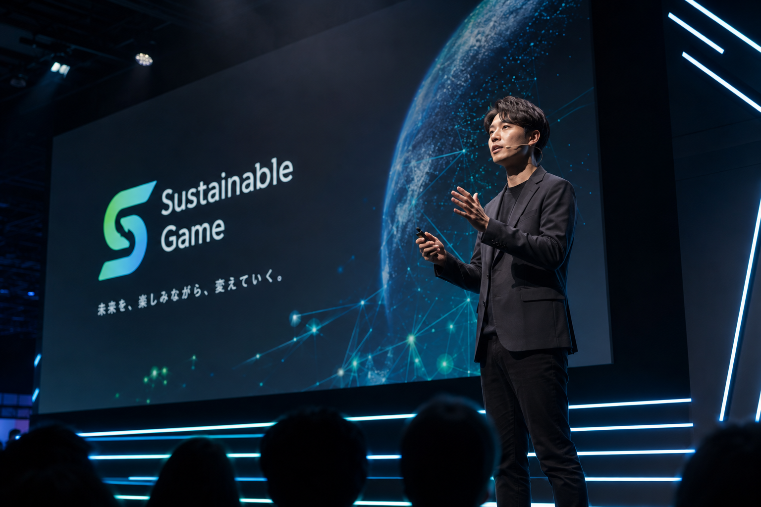 Sustainable Game のステージプレゼンテーション風景